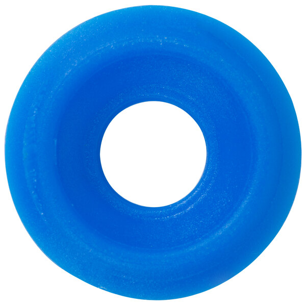 A blue rubber circle with a hole in it.
