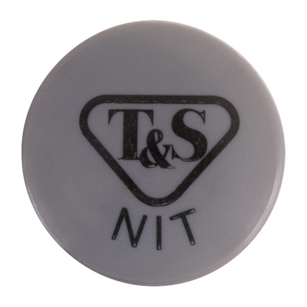 A gray button with the letters "T & S" in black.