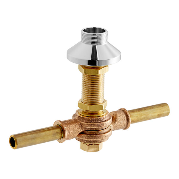 A T&S brass swivel yoke assembly with swivel bore outlet.