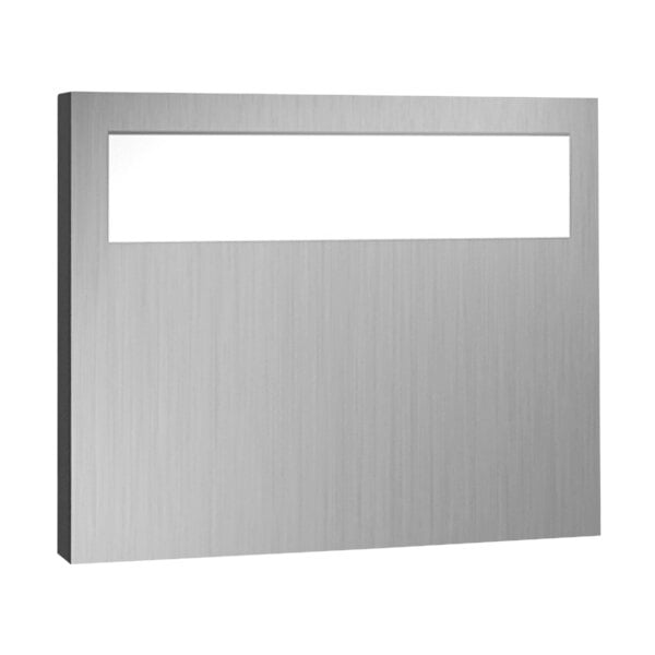 A stainless steel rectangular surface-mount toilet seat cover dispenser.
