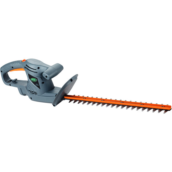The Scotts 20" Corded Electric Hedge Trimmer with orange and black trimming blades.