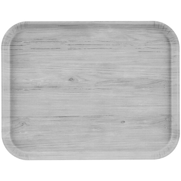 A rectangular stonewash gray fiberglass tray with a white background.