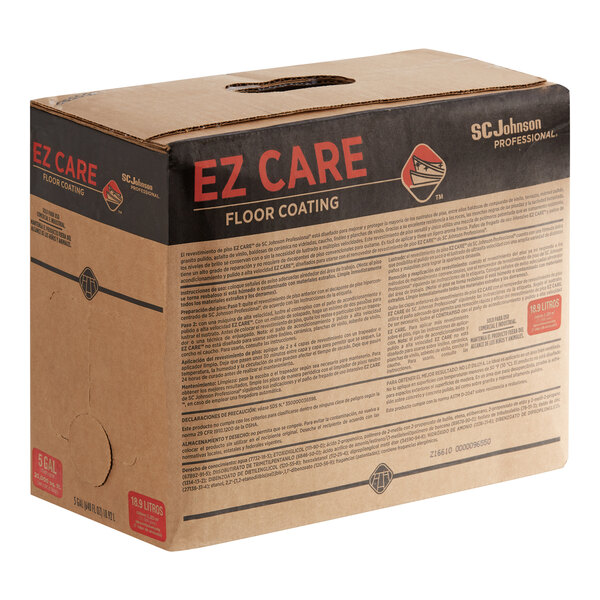 A brown SC Johnson Professional box with black and red text for EZ Care floor coating.