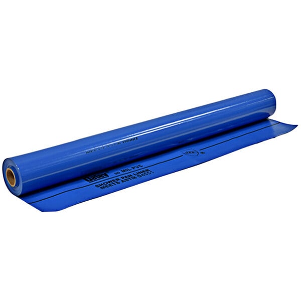 A blue roll of Oatey PVC plastic.