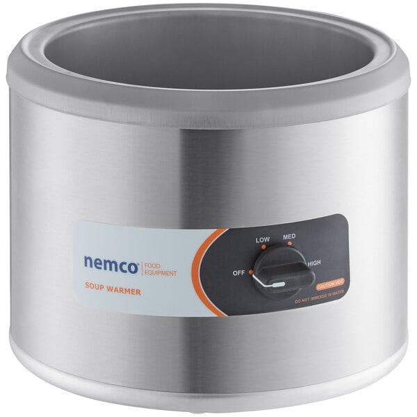 A Nemco countertop soup warmer with a pot inside.