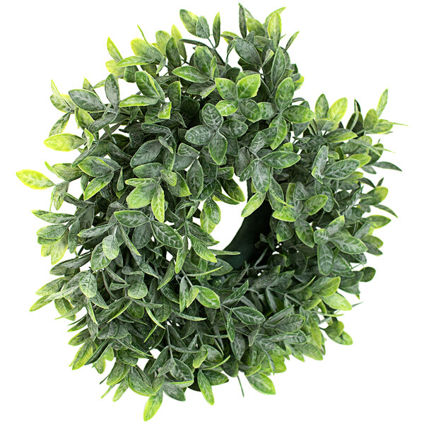 A Kalalou artificial sage wreath with green leaves.