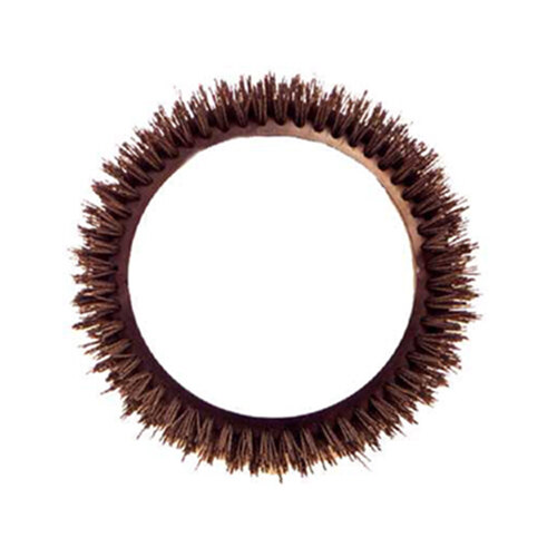 A natural colored circular Union Mix brush with bristles.