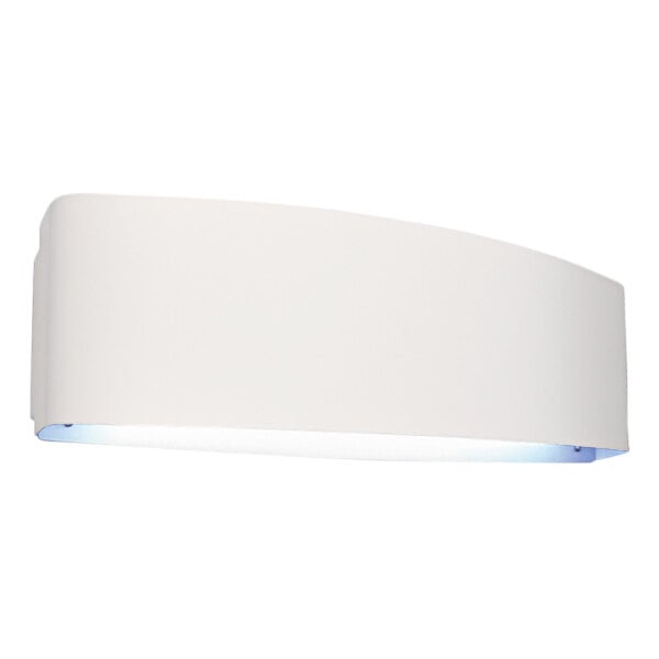 A white rectangular wall light with blue lights.