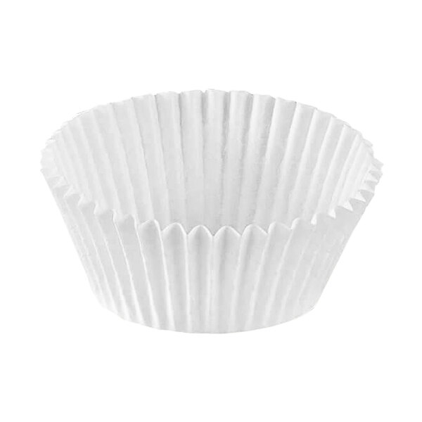 A white paper Novacart cupcake wrapper.