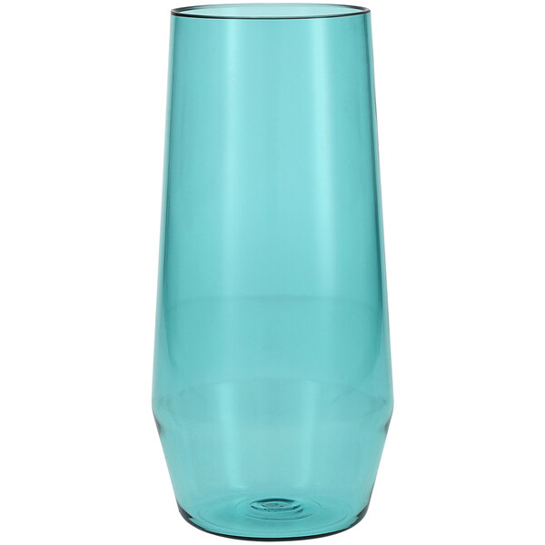 A blue Fortessa Sole beverage glass on a white background.