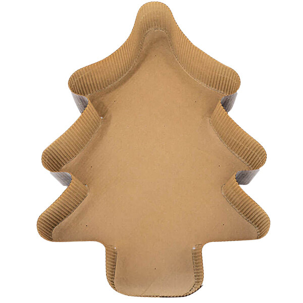 A brown paper Novacart large tree baking mold.