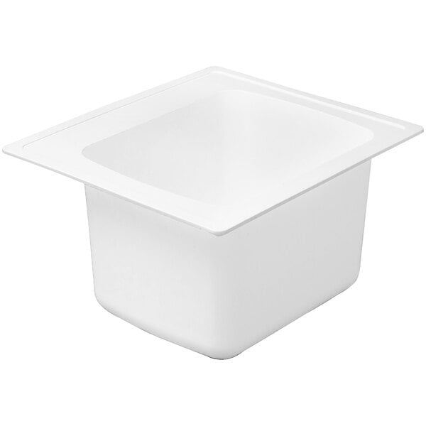 A white Zurn countertop sink with a square shape.