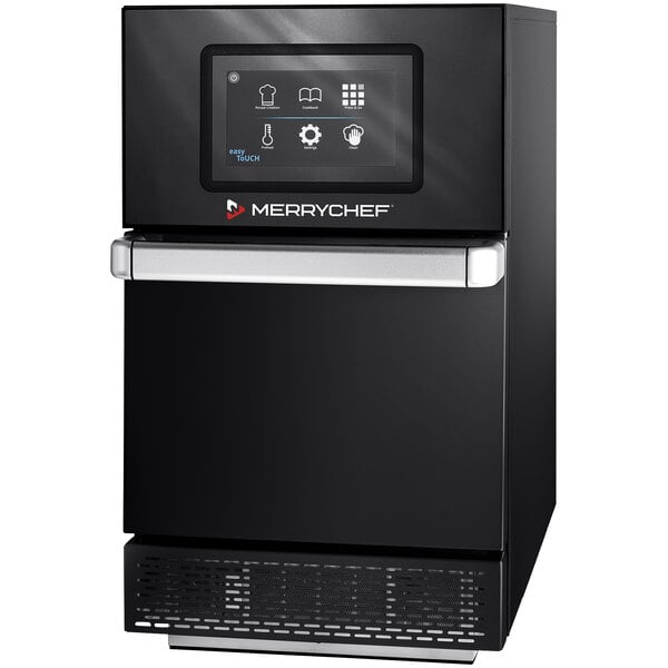 A black and silver Merrychef conneX12 high-speed oven.