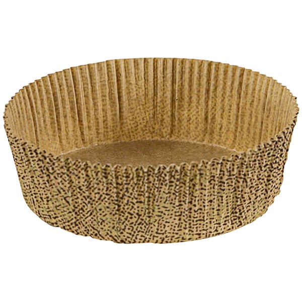 A brown paper Novacart panettone baking cup.