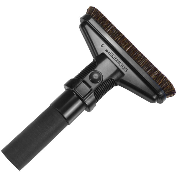A SpaceVac black flexi brush with brown bristles.