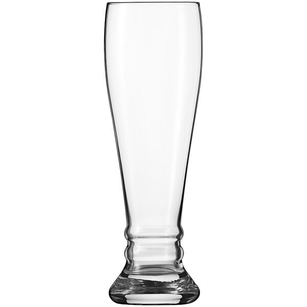 A Schott Zwiesel Beer Basic Bavaria Pilsner Glass with a clear base.