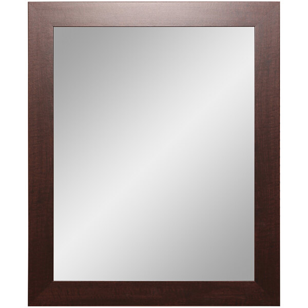 A BrandtWorks mirror with a dark walnut wood frame.