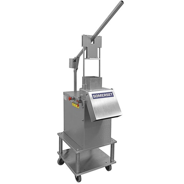 A Somerset electric cheese shredder with a stainless steel blade.