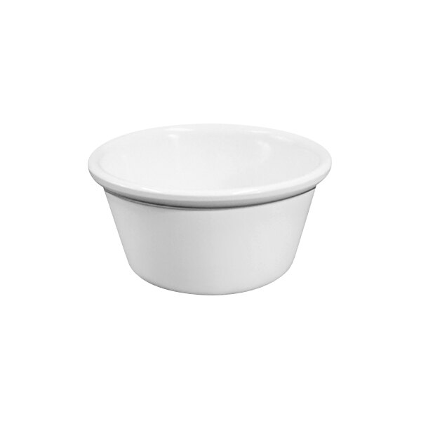 A white bowl with a white background.