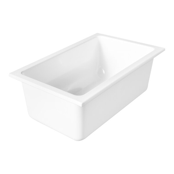 A white rectangular food pan.