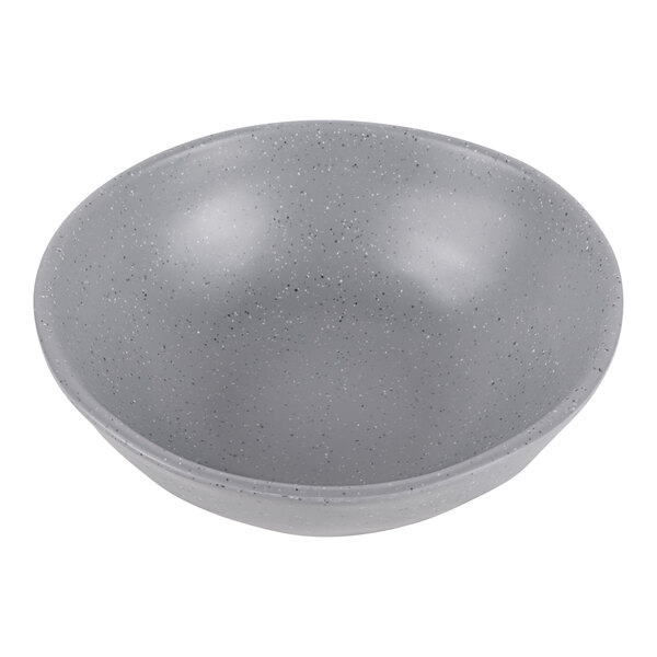 A grey speckled Elite Global Solutions Tenaya melamine bowl.