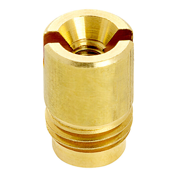 A Zurn brass retainer screw with a gold finish.