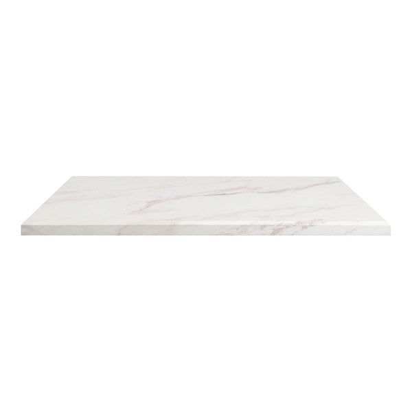 A Perfect Tables copper marble table top with a white rectangular surface.