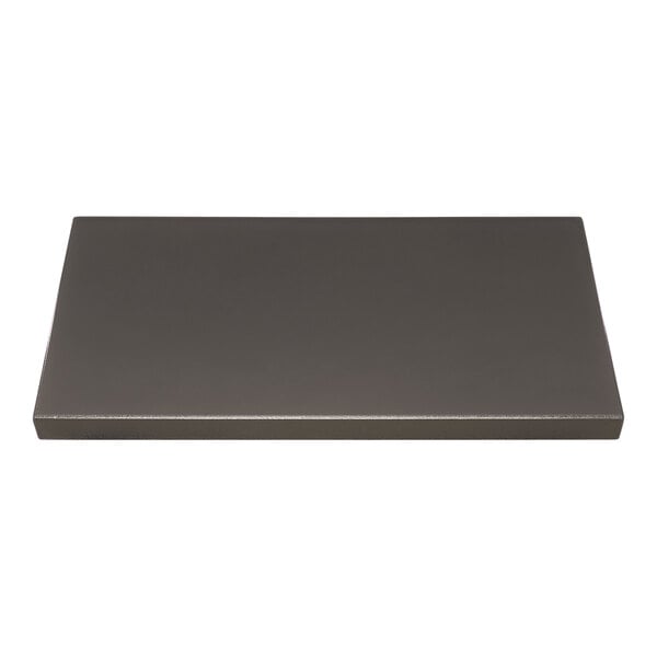 A rectangular grey Perfect Tables hammertone table top.