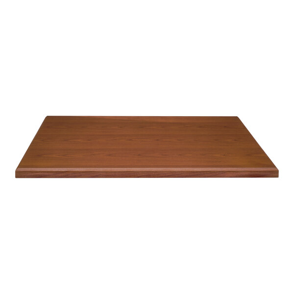 A Perfect Tables cherry woodgrain table top on a wooden surface.