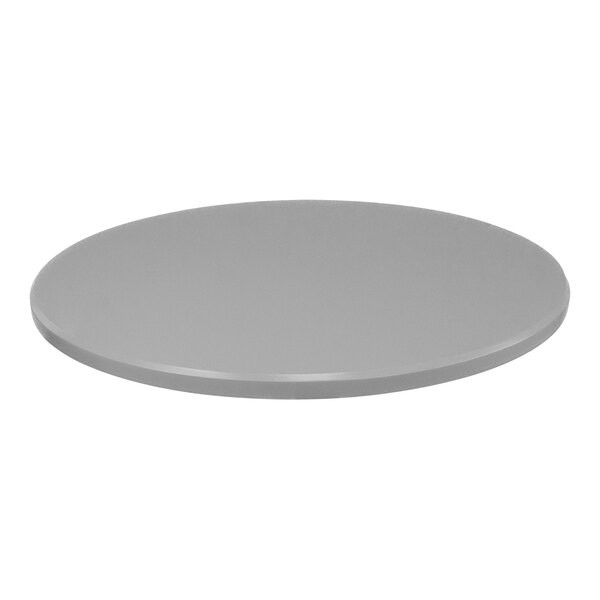 A Perfect Tables 24" round smooth granite table top in gray.