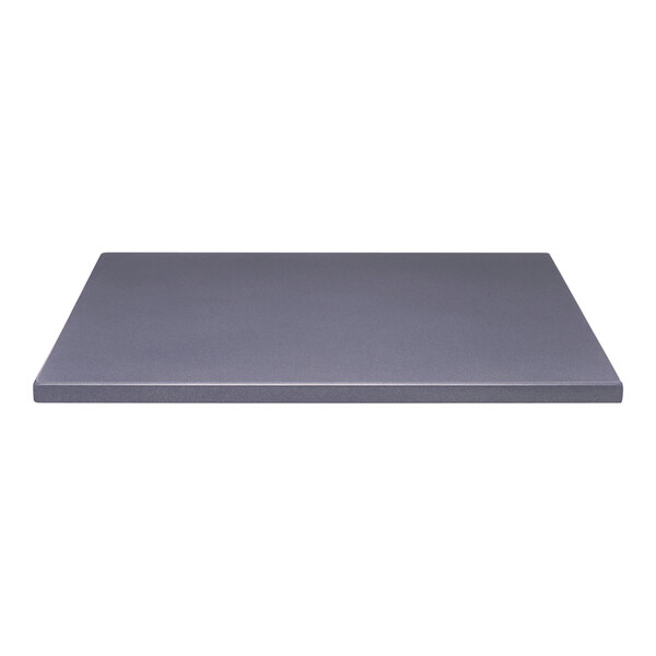 A grey rectangular Perfect Tables outdoor table top with a smooth surface.