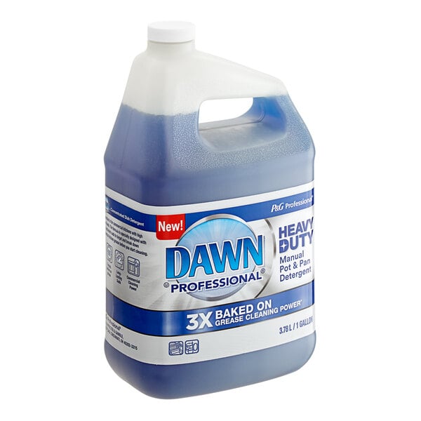 A white container of Dawn Professional Heavy-Duty Pot and Pan Detergent.