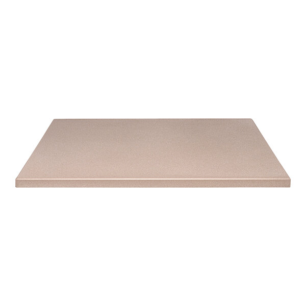 A beige Perfect Tables indoor square concrete table top.