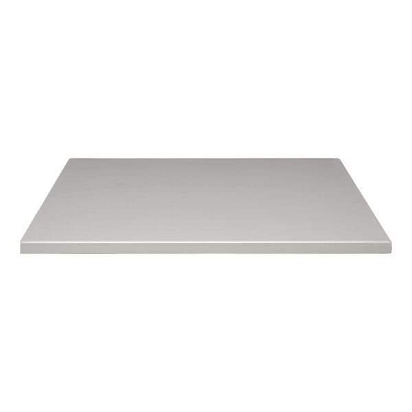 A white rectangular Perfect Tables outdoor table top with a smooth stone gray top.