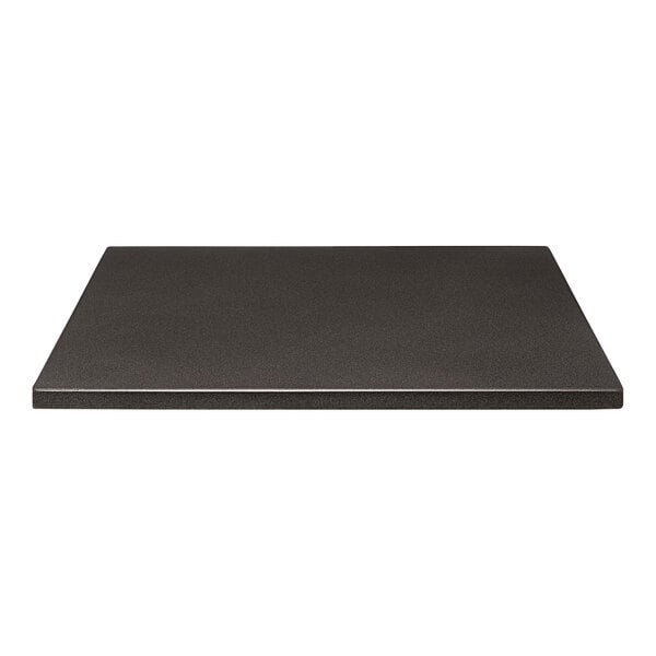 A black square Perfect Tables outdoor table top with a silver sparkle on a white background.
