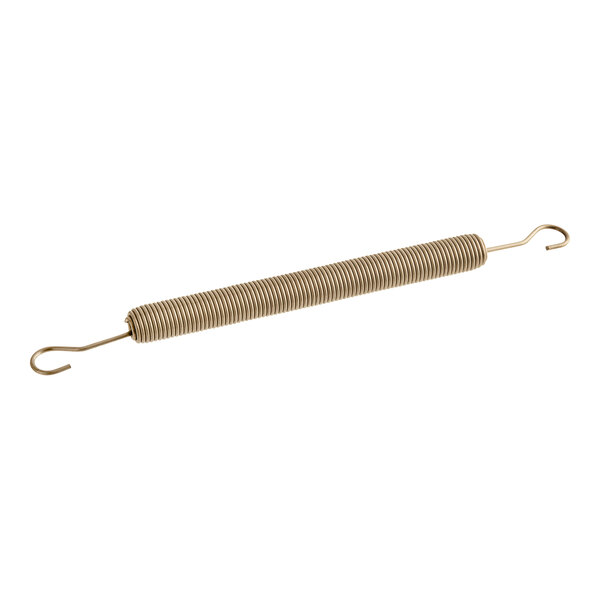 A metal spring with hooks.