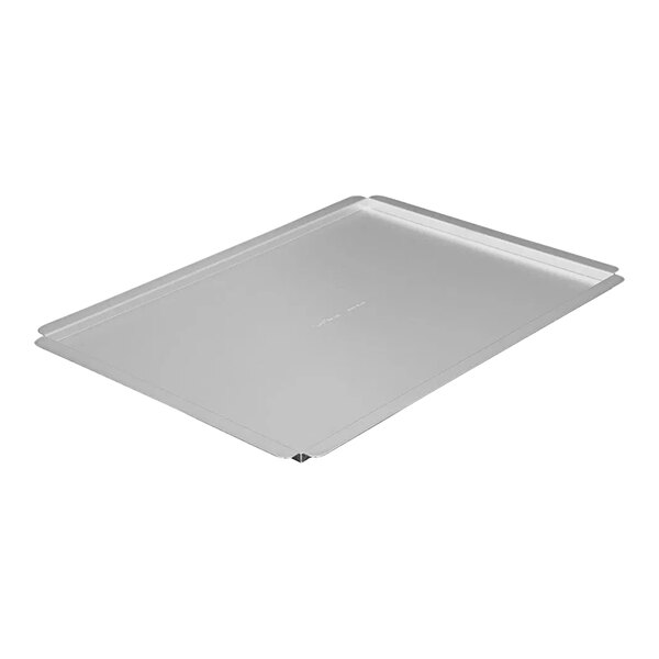 A rectangular metal LloydPans pizza pan separator with a lid.