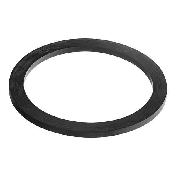 A black rubber circle with a white background.