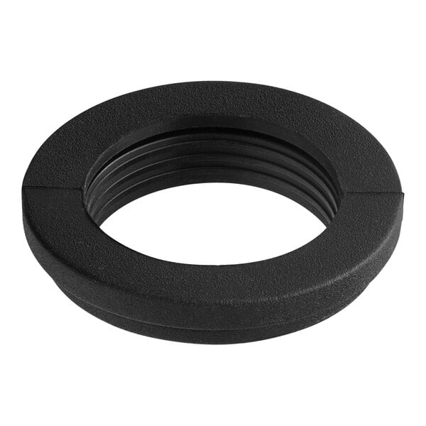 A black rubber seal with a hole in it.