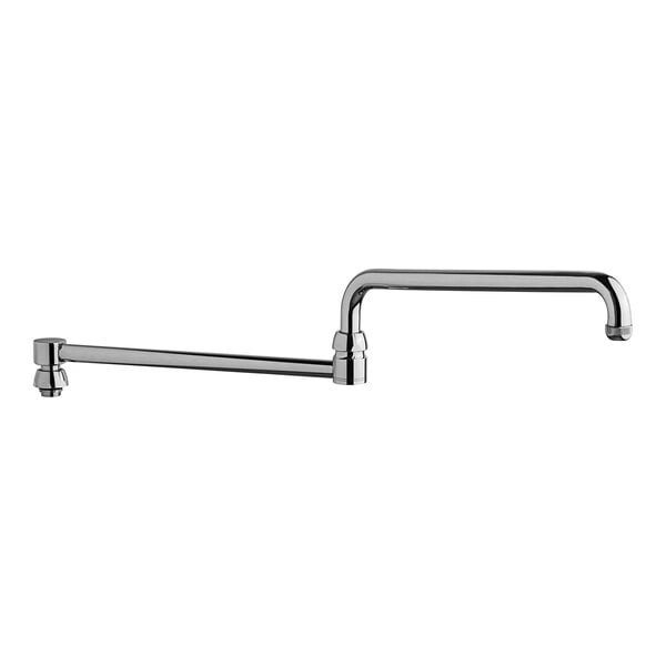 A Chicago Faucets double-jointed swing spout with a long handle.