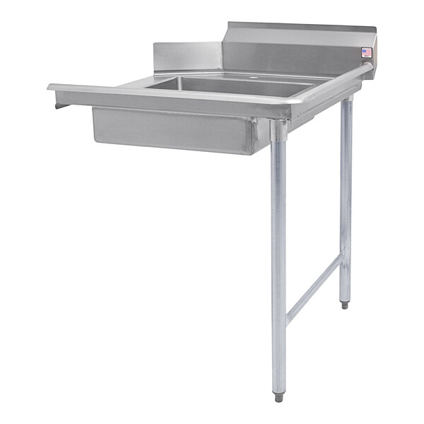 A Eagle Group stainless steel dishtable with a sink, faucet, and right side drain.