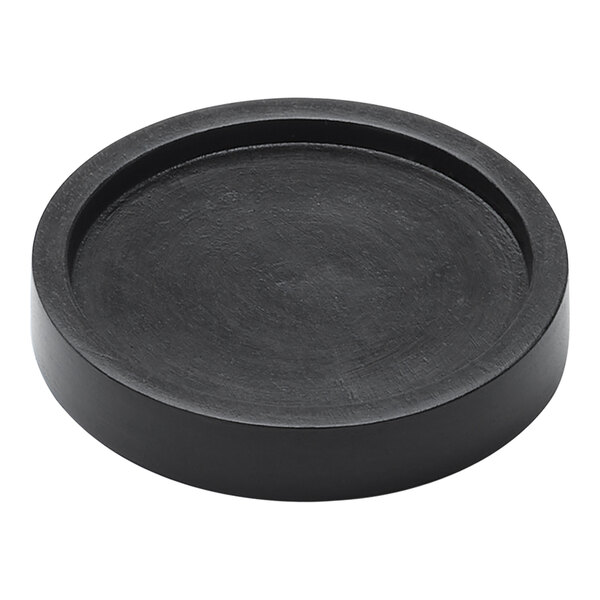 An American Metalcraft Upton Collection espresso wood plate with a circular rim.