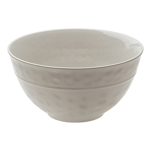 A white American Metalcraft melamine serving bowl with a textured pattern.