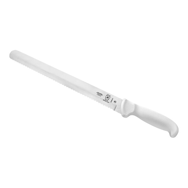 A white knife with a white handle.