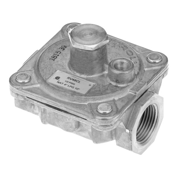 A metal All Points pressure regulator with a nut and bolt.