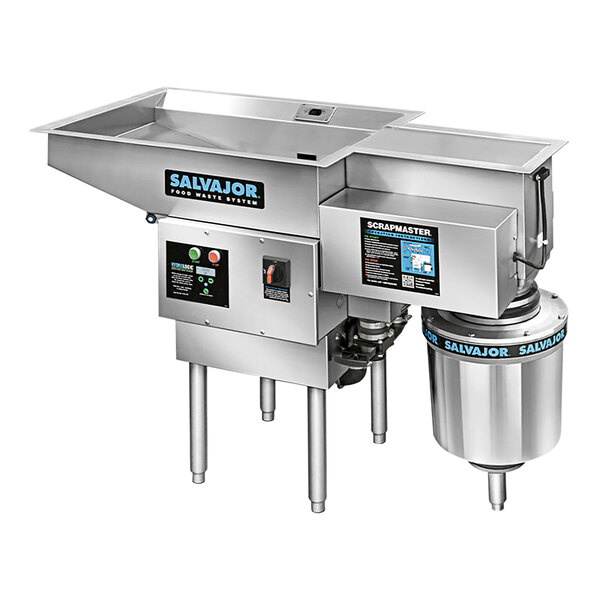 Salvajor 500 PSM ScrapMaster Food Scrapper / Waste Disposing System with Pot and Pan Basin - 208-230V, 3 Phase, 5 hp