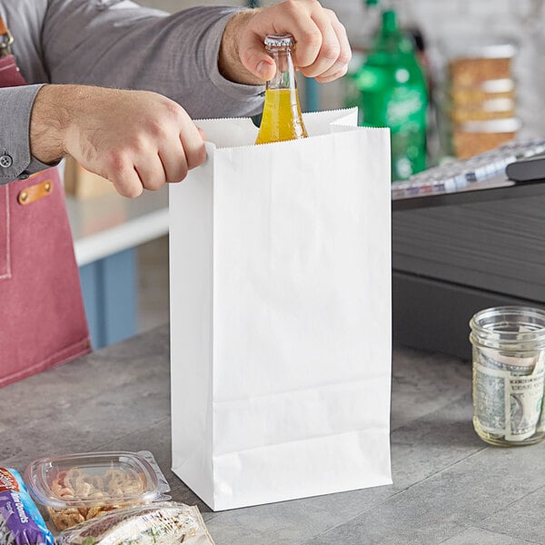 Choice 12 lb. White Paper Bag - 500/Case