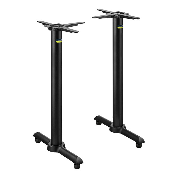A set of two black FLAT Tech counter height table bases.