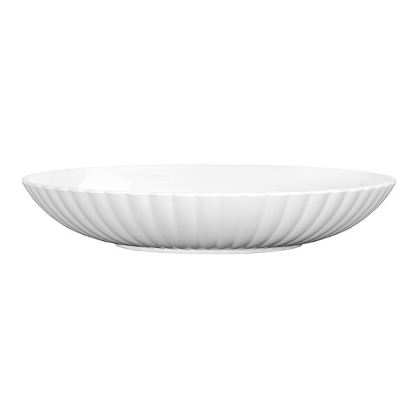 A white bowl with a rippled edge.