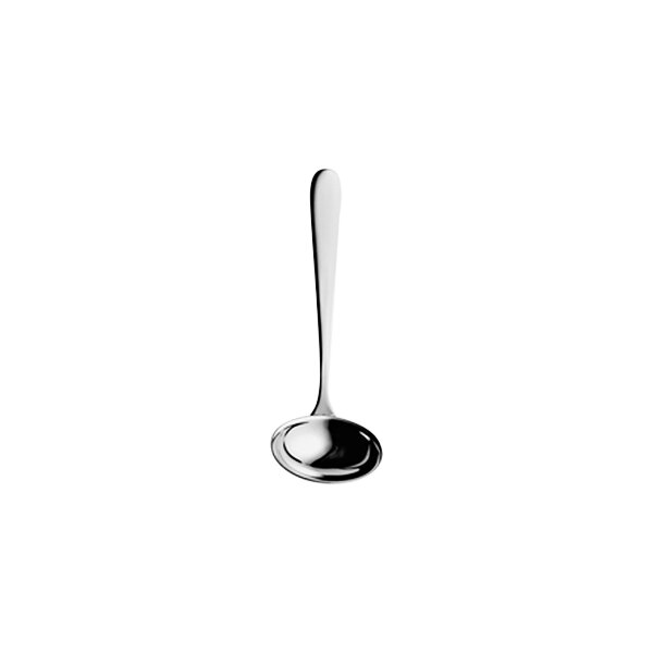 A Hepp by Bauscher Carlton stainless steel sauce ladle with a long handle.